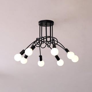 Oasis Lampe De Plafond Sputnik Métal Verre Art Unique