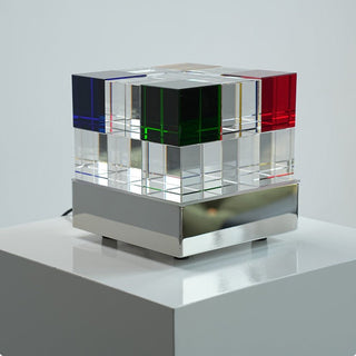 Colored Crystal Cube Table Lamp-Neutral Decor
