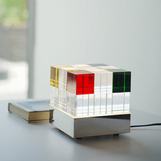 Colored Crystal Cube Table Lamp-Neutral Decor