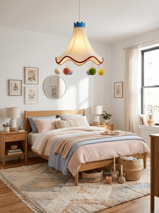 Colorful Kids Fabric Pendant Light-Neutral Decor