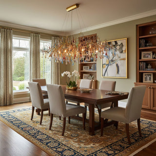 Colorful Raindrop Brass Branch Chandelier-Neutral Decor