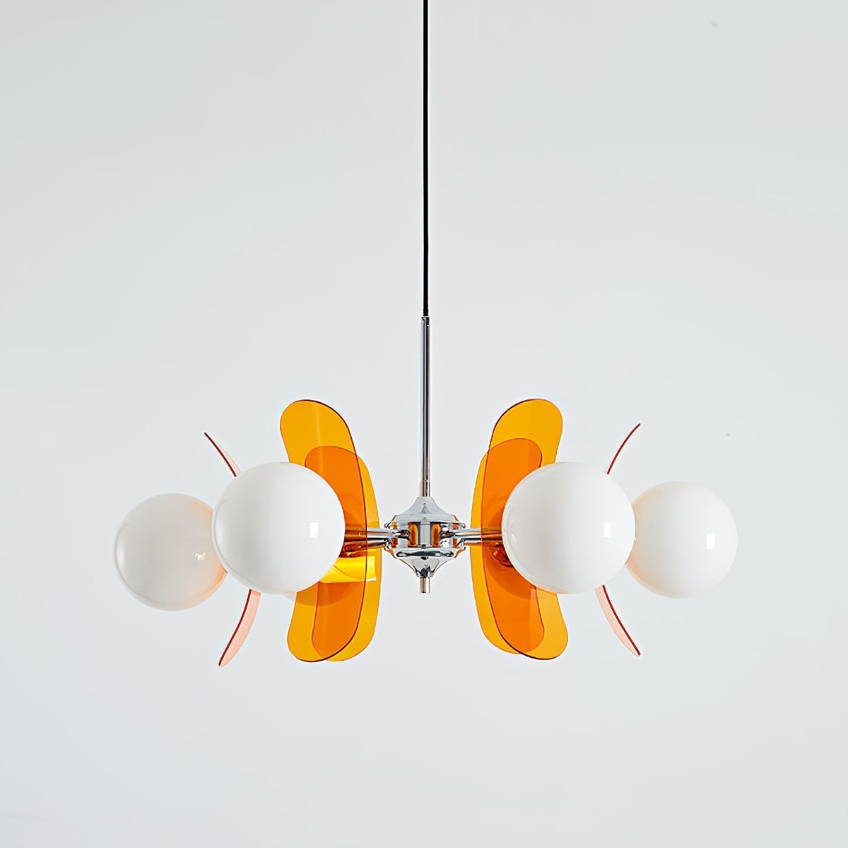 Surivar Lustre Sputnik Créatif En Verre Orange Et Acrylique-Cielum