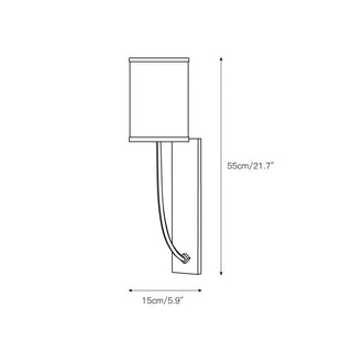 Slate Lampe Murale En Métal Et Tissu Minimaliste Moderne