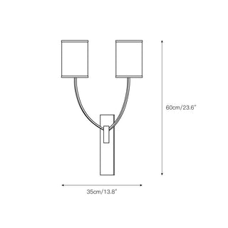Slate Lampe Murale En Métal Et Tissu Minimaliste Moderne