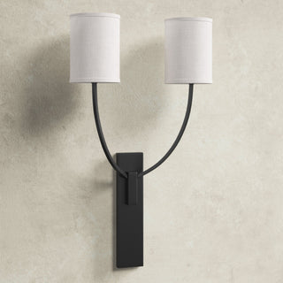 Slate Lampe Murale En Métal Et Tissu Minimaliste Moderne