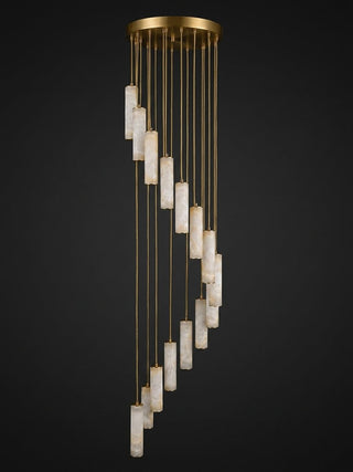 Column Alabaster Staircase Chandelier-Neutral Decor