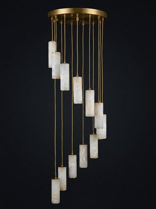 Column Alabaster Staircase Chandelier-Neutral Decor