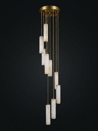 Column Alabaster Staircase Chandelier-Neutral Decor