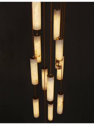 Column Alabaster Staircase Chandelier-Neutral Decor