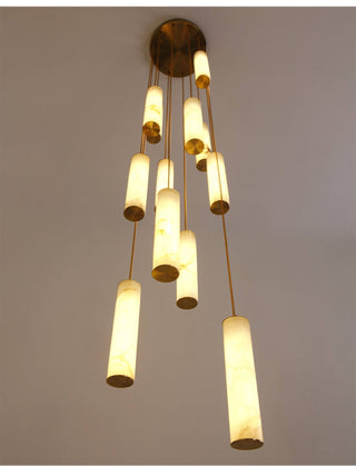 Column Alabaster Staircase Chandelier-Neutral Decor