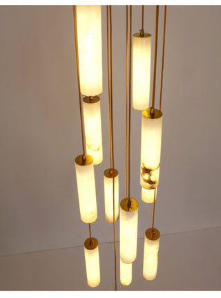 Column Alabaster Staircase Chandelier-Neutral Decor