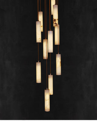Column Alabaster Staircase Chandelier-Neutral Decor
