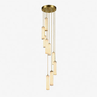 Column Alabaster Staircase Chandelier-Neutral Decor