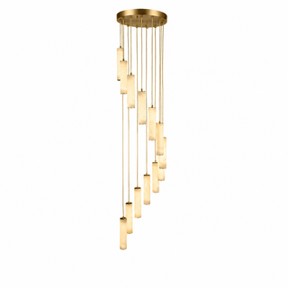 Column Alabaster Staircase Chandelier-Neutral Decor