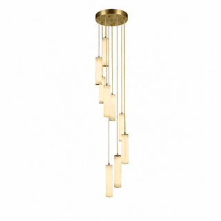 Column Alabaster Staircase Chandelier-Neutral Decor
