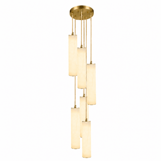 Column Alabaster Staircase Chandelier-Neutral Decor