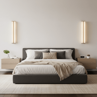 Columnar Fabric Sconce-Neutral Decor