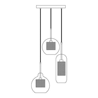 Lustra Lustre Suspendu En Verre Maillage Doré Pour Salle À Manger