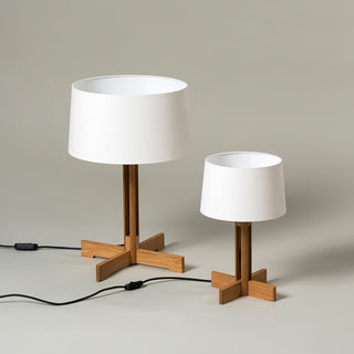 Rinivena Bois & Tissu Lampe de Table Contemporaine