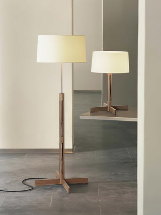 Rinivena Bois & Tissu Lampe de Table Contemporaine