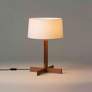 Rinivena Bois & Tissu Lampe de Table Contemporaine