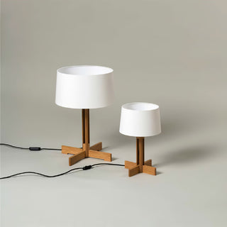 Rinivena Bois & Tissu Lampe de Table Contemporaine