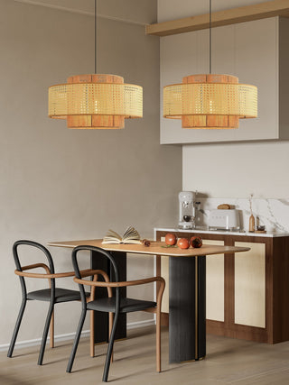 Ulshayra Lampe Suspension en Rotin Concentrique