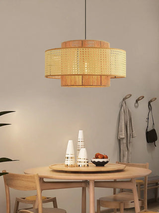 Ulshayra Lampe Suspension en Rotin Concentrique
