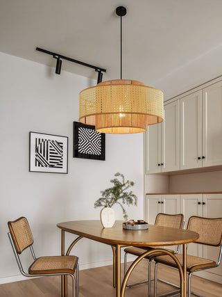 Ulshayra Lampe Suspension en Rotin Concentrique