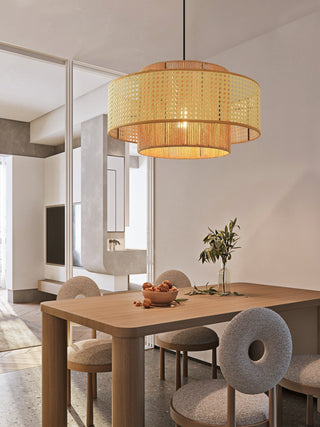 Ulshayra Lampe Suspension en Rotin Concentrique