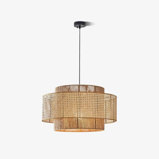 Ulshayra Lampe Suspension en Rotin Concentrique