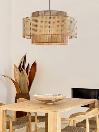 Ulshayra Lampe Suspension en Rotin Concentrique