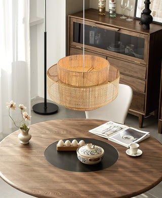 Ulshayra Lampe Suspension en Rotin Concentrique