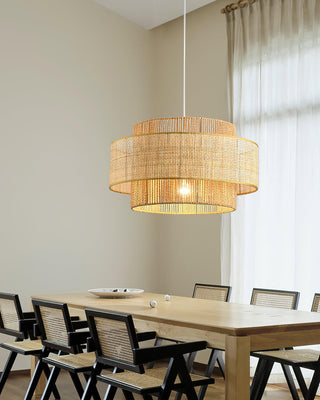 Ulshayra Lampe Suspension en Rotin Concentrique