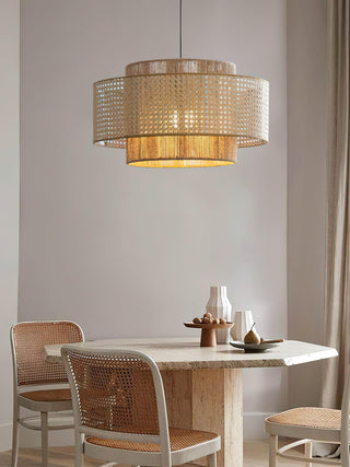 Ulshayra Lampe Suspension en Rotin Concentrique