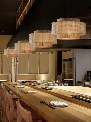 Ulshayra Lampe Suspension en Rotin Concentrique