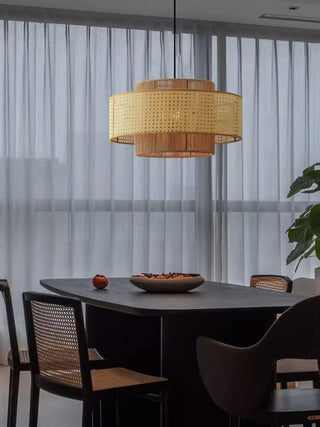 Ulshayra Lampe Suspension en Rotin Concentrique
