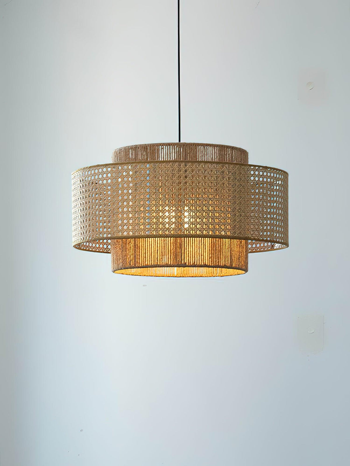 Felella Lampe Suspension en Rotin Concentrique