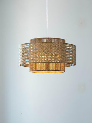 Ulshayra Lampe Suspension en Rotin Concentrique