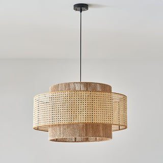 Ulshayra Lampe Suspension en Rotin Concentrique