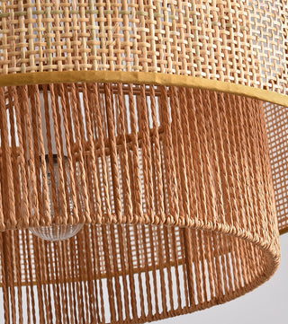 Ulshayra Lampe Suspension en Rotin Concentrique