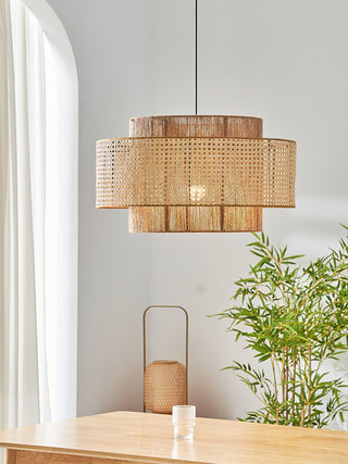 Ulshayra Lampe Suspension en Rotin Concentrique