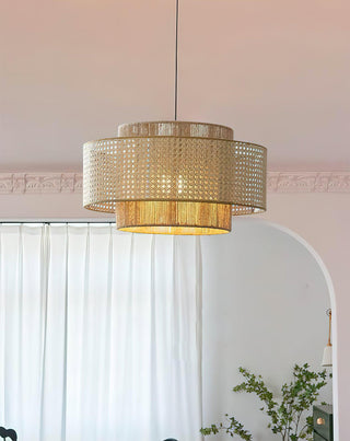 Ulshayra Lampe Suspension en Rotin Concentrique