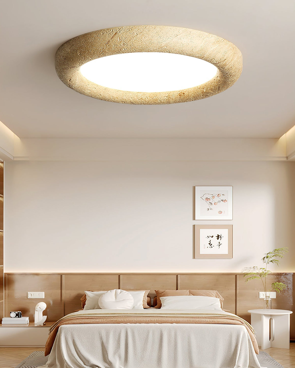 Detail of the acrylic diffuser on the concise ceiling light.