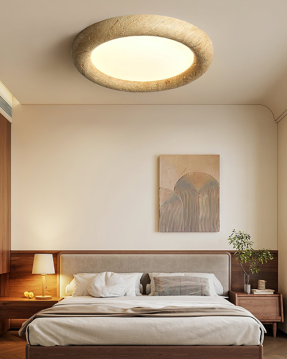 The white finish option of the concise ceiling light.