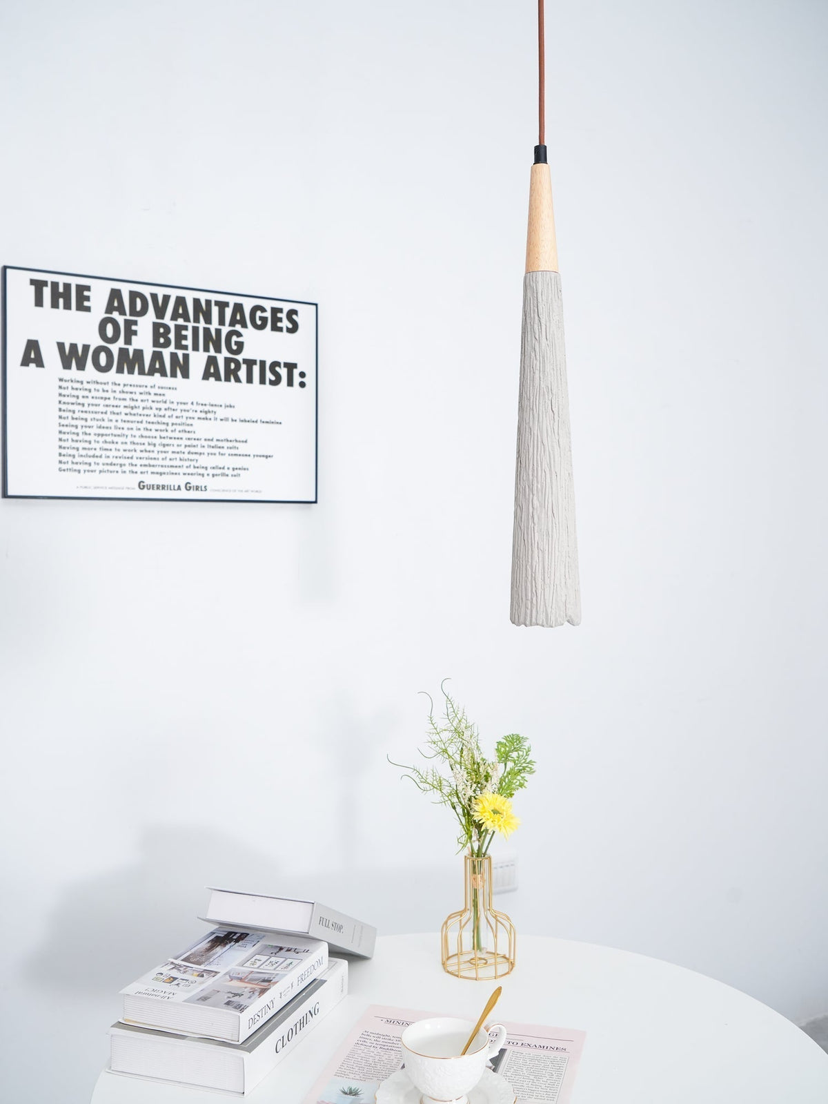 Iselalis Lampe suspendue en béton plissé