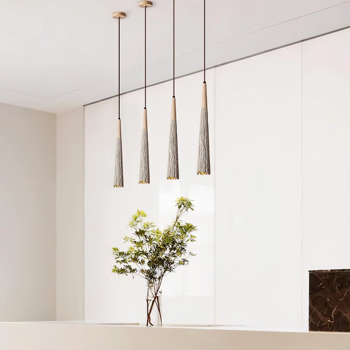 Iselalis Lampe suspendue en béton plissé