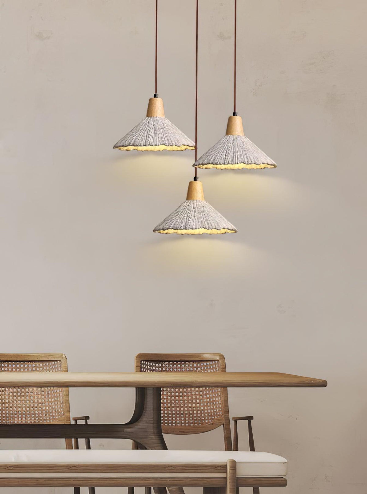 Iselalis Lampe suspendue en béton plissé