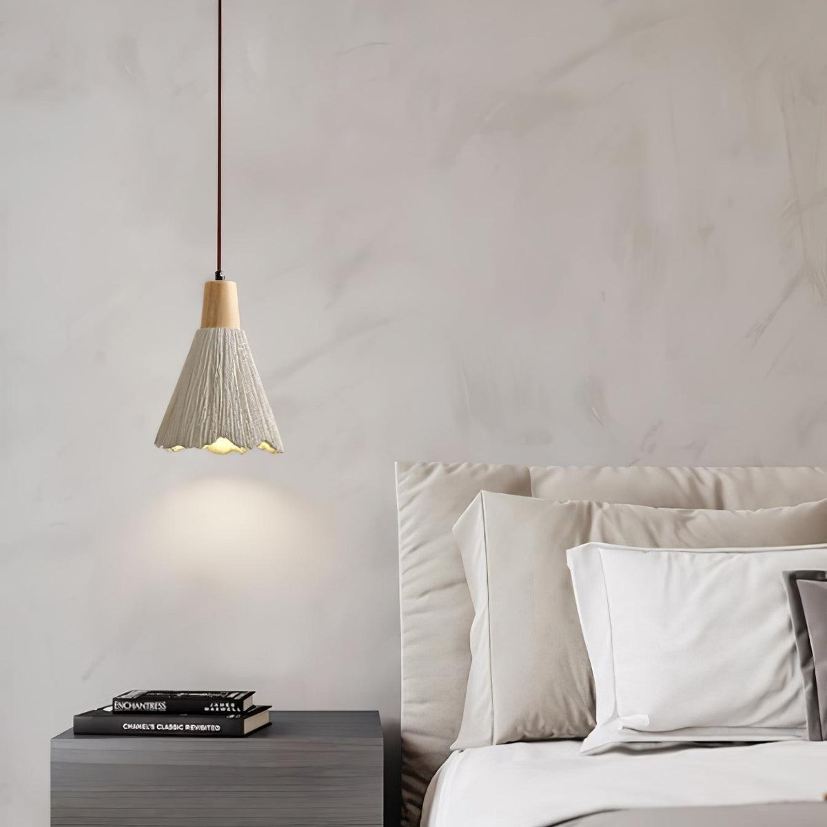 Iselalis Lampe suspendue en béton plissé