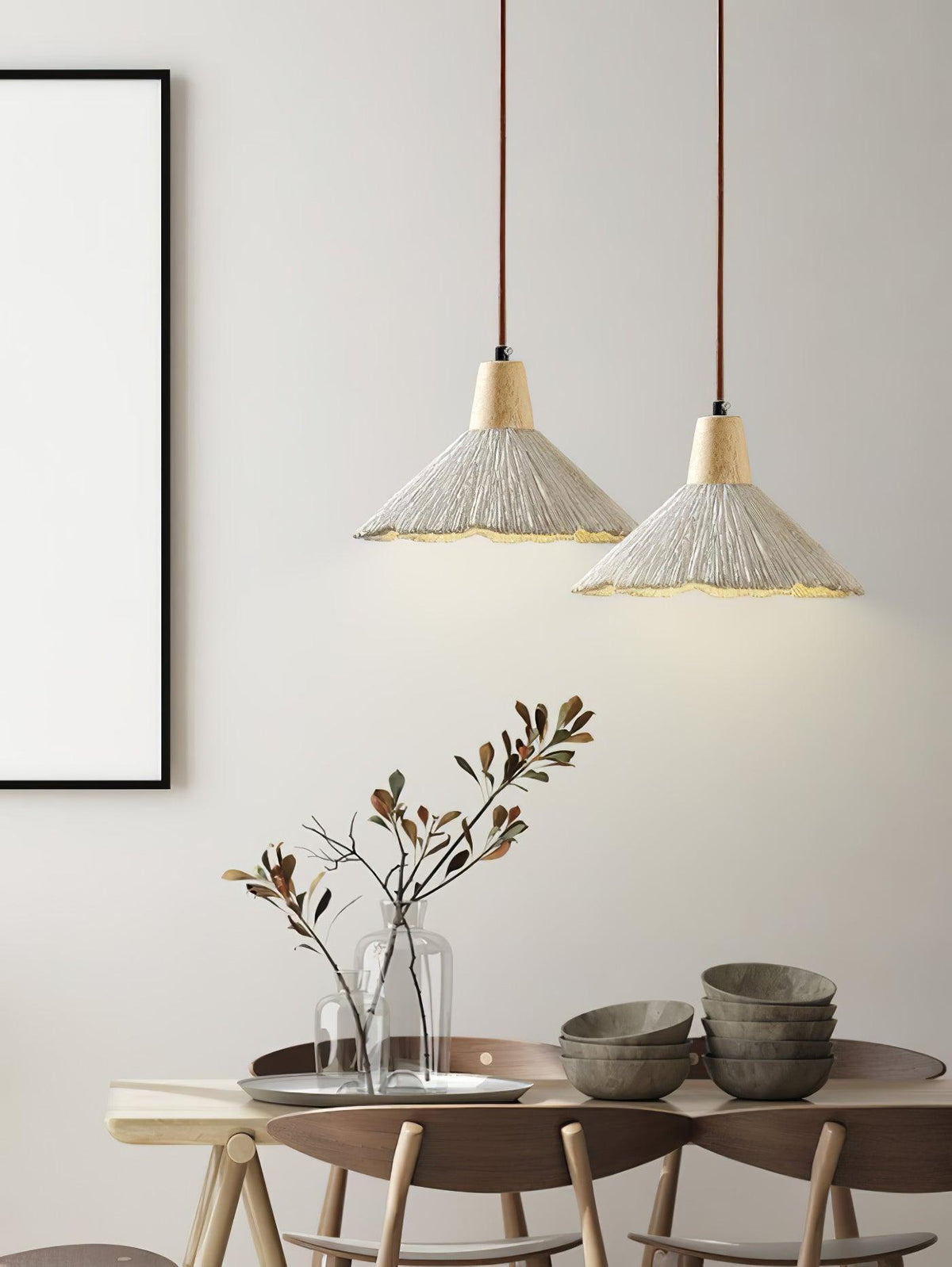 Iselalis Lampe suspendue en béton plissé